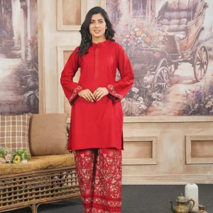 Fabric: Dhanak-Red Embroidery