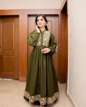 Fabric: Khaddar - Green Maxi