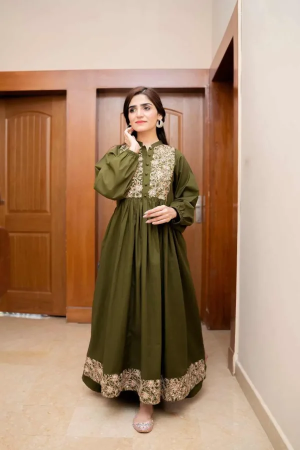 Fabric: Khaddar - Green Maxi