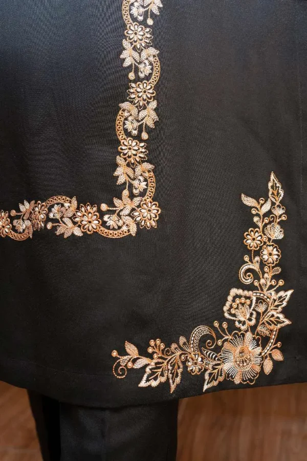 Fabric: Dhanak- Black Embroidery - Image 3