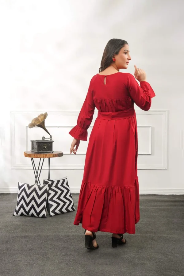 Fabric: Khaddar Maroon-Maxi - Image 2
