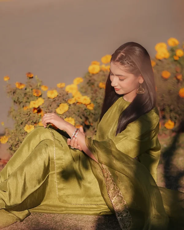 3-Piece Korean Raw Silk Suit (Green Suit) - Image 4