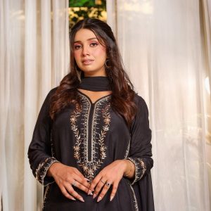 3-Piece Premium Korean Silk Suit (Black)