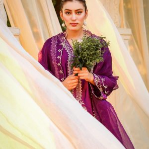 3-Piece Premium Sheesha Silk Suit (Purple)